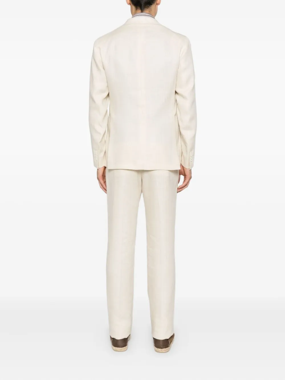Tagliatore Herringbone Single-breasted Blazer In Neutral