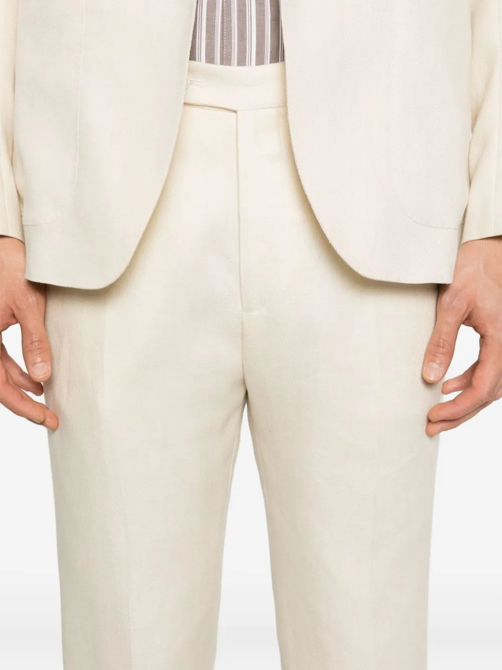 Tagliatore Herringbone Single-breasted Blazer In Neutral