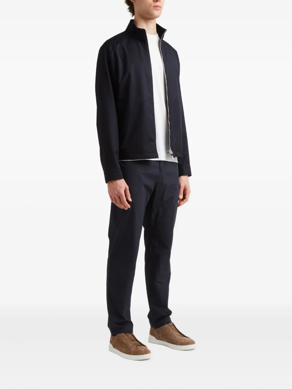 Zegna high-neck zip-front jacket Blauw