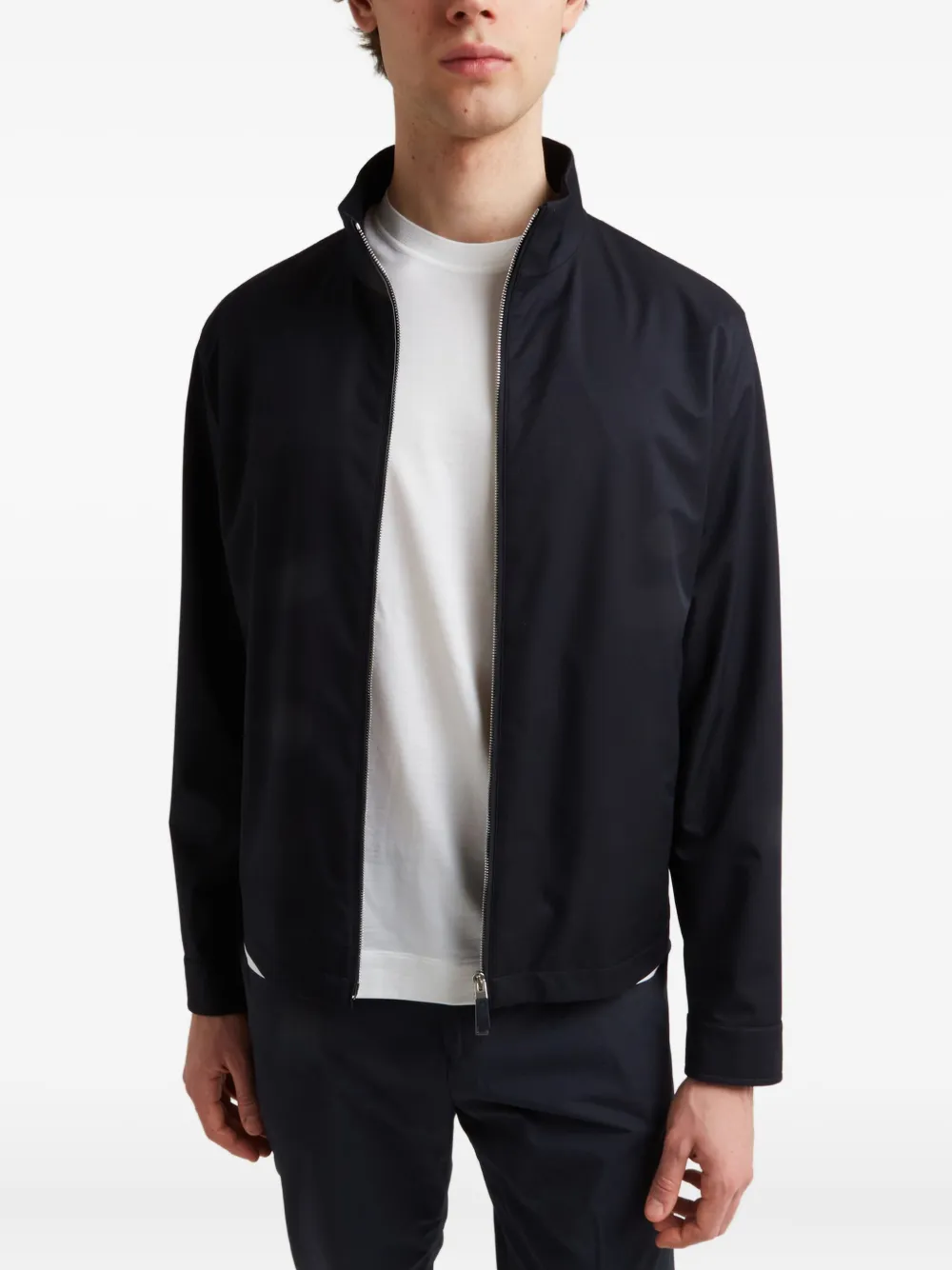 Zegna high-neck zip-front jacket Blauw