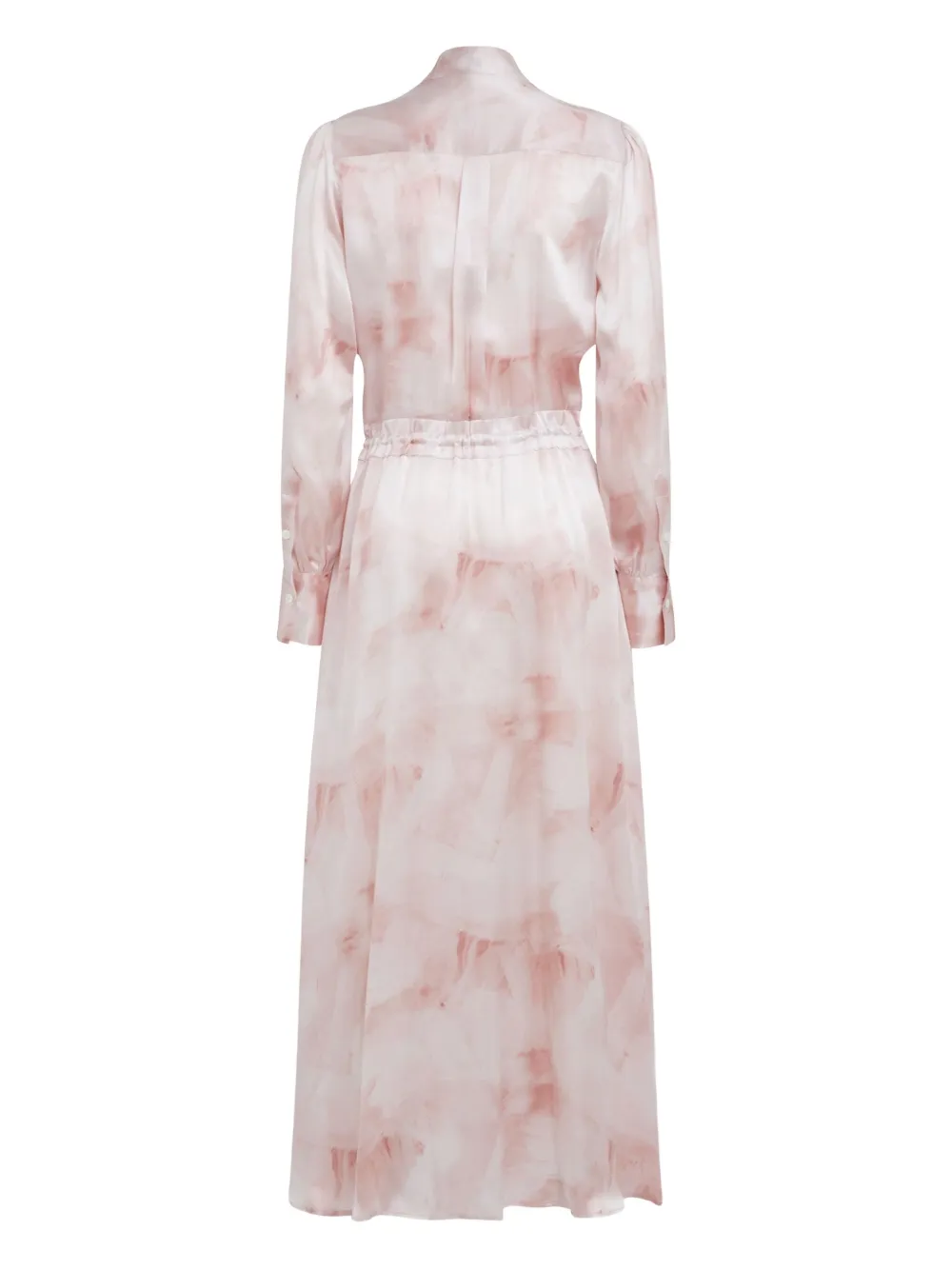 Kiton belted silk dress Beige