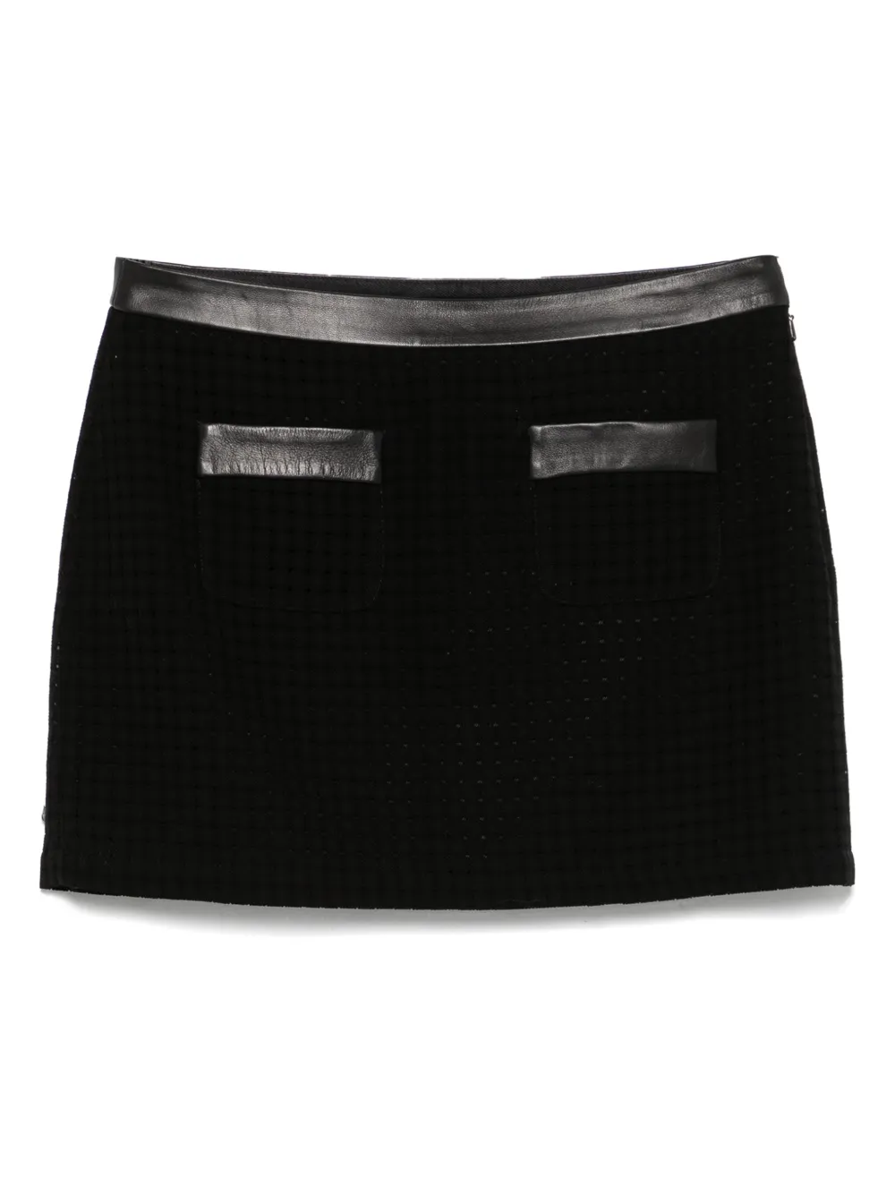 Casablanca open-weave tailored mini skirt | Black | Image 1