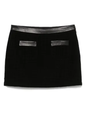 ミニスカート Casablanca FW25 MINI SKIRT VISCOSA (WPF25KW102701 BLACK) CASABLANCA WOMEN Viscose Pleated Mini Skirt Black