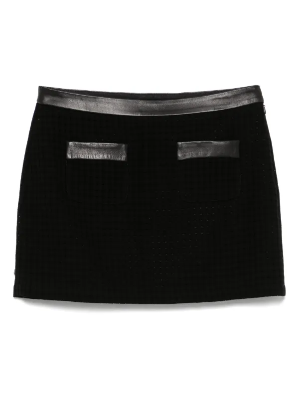 Casablanca Open-weave Tailored Mini Skirt in Black