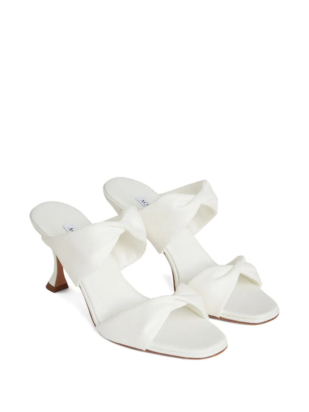 Aquazzura Twist Sandal 85MM knotted double-strap heeled sandals White