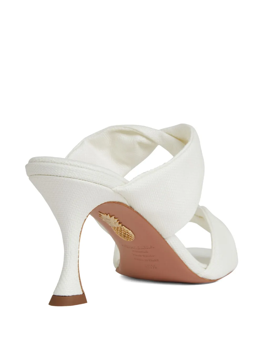 Aquazzura Twist Sandal 85MM knotted double-strap heeled sandals White