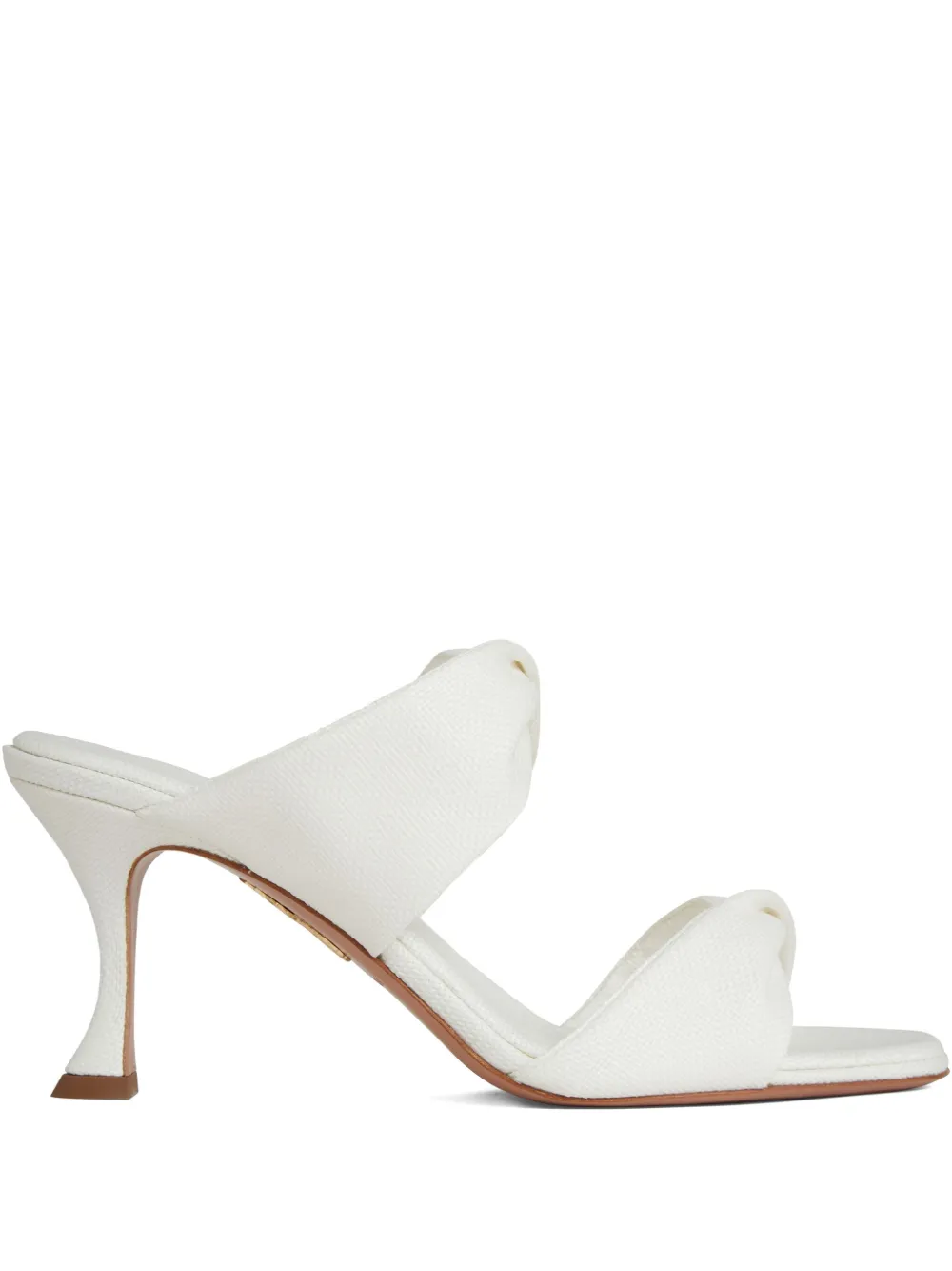 Aquazzura Twist Sandal 85MM knotted double-strap heeled sandals White