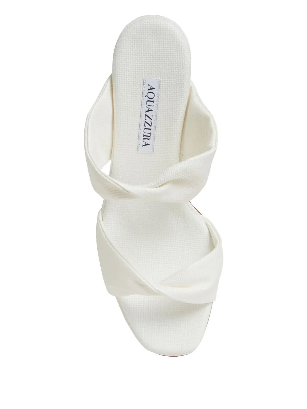 Aquazzura Twist Sandal 85MM knotted double-strap heeled sandals White