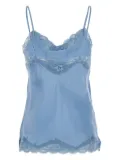 Gold Hawk lace-trimmed silk top - Blue