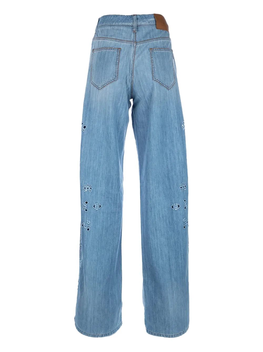 Ermanno Scervino Embroidered-detail Cotton Jeans In Blue