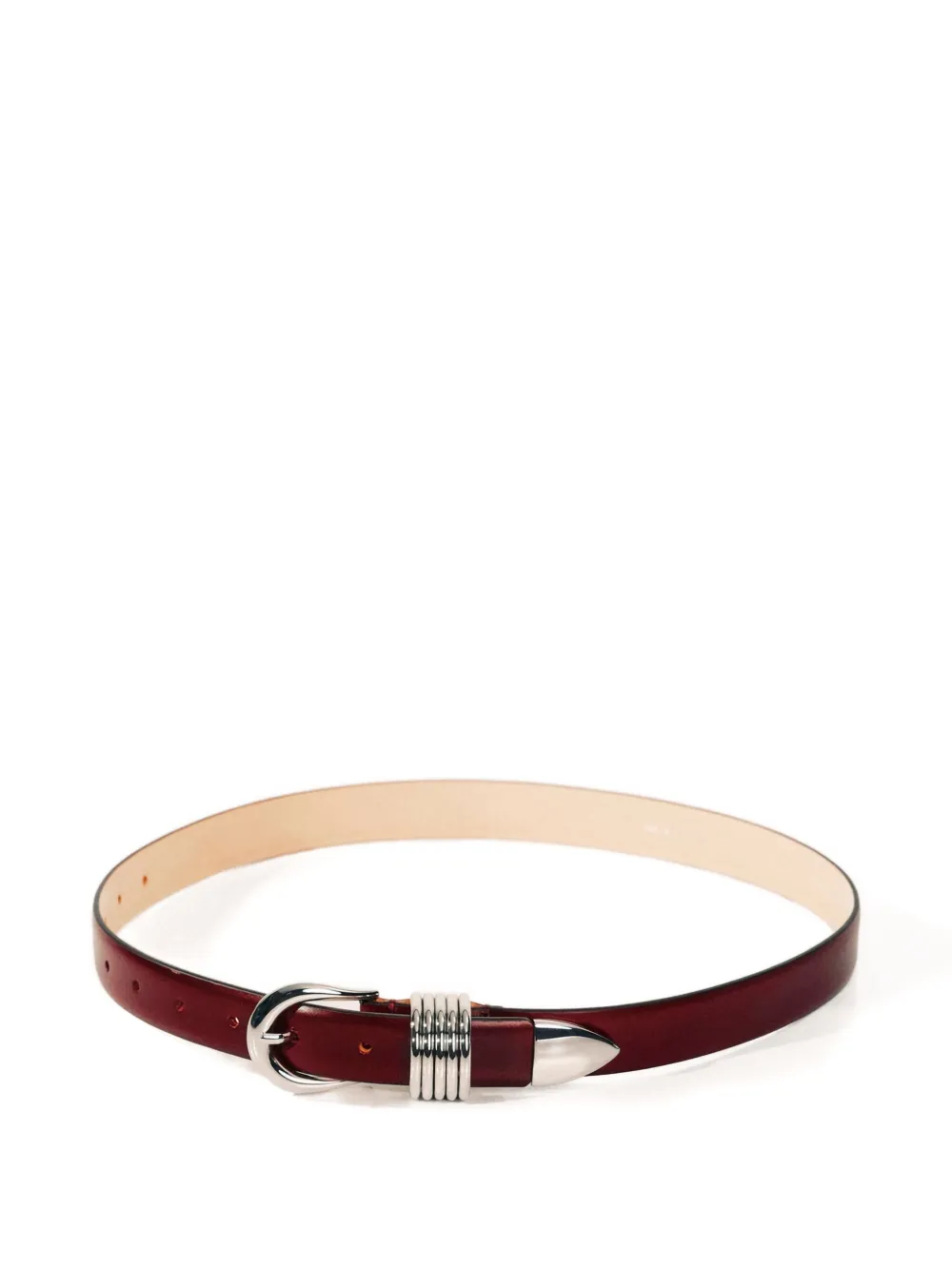 Déhanche Hollyhock silver-buckle calf-leather belt Rood