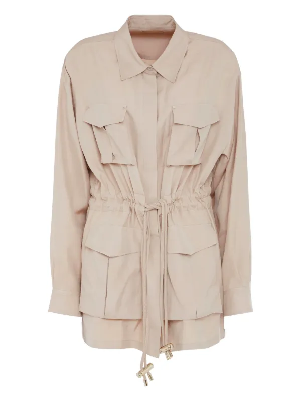 Elie Saab Drawstring-waist Jacket in Neutrals