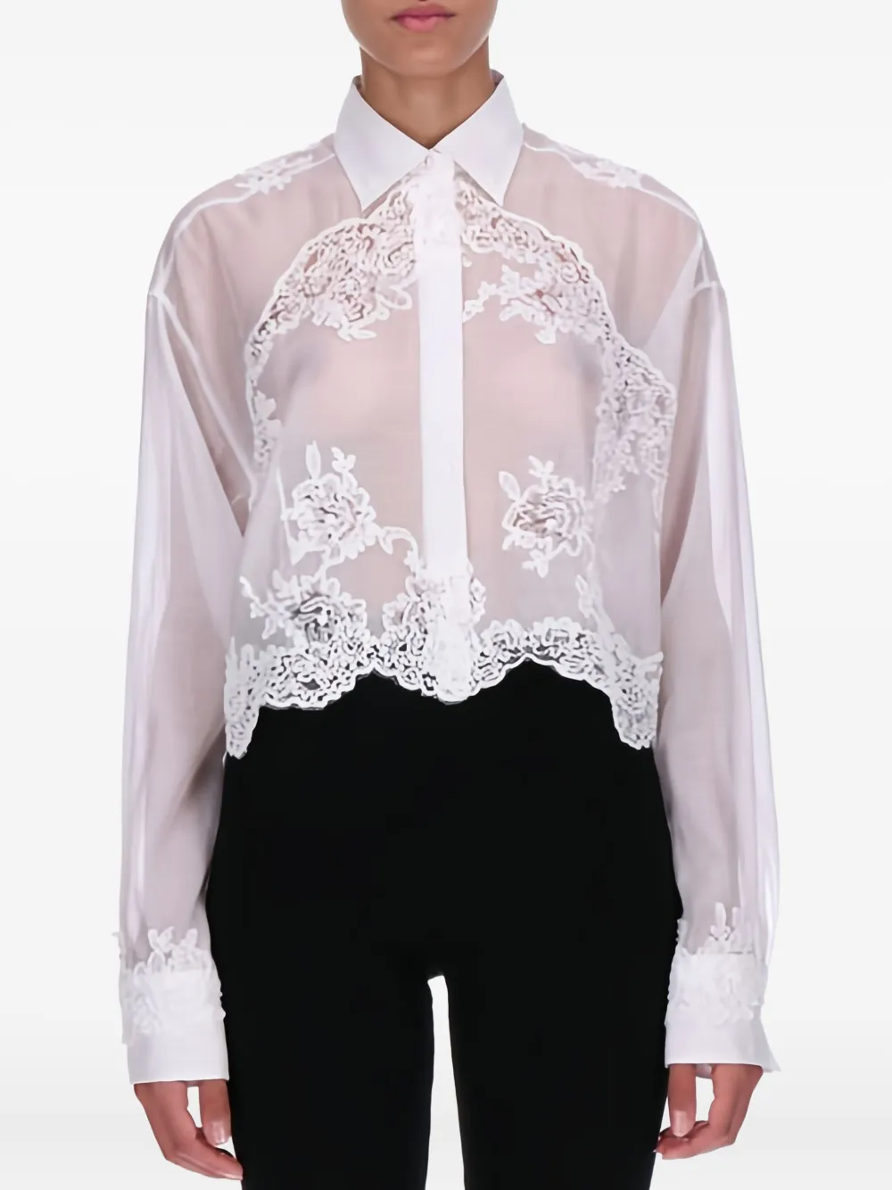 Ermanno Scervino lace-embellished shirt | White | Image 1