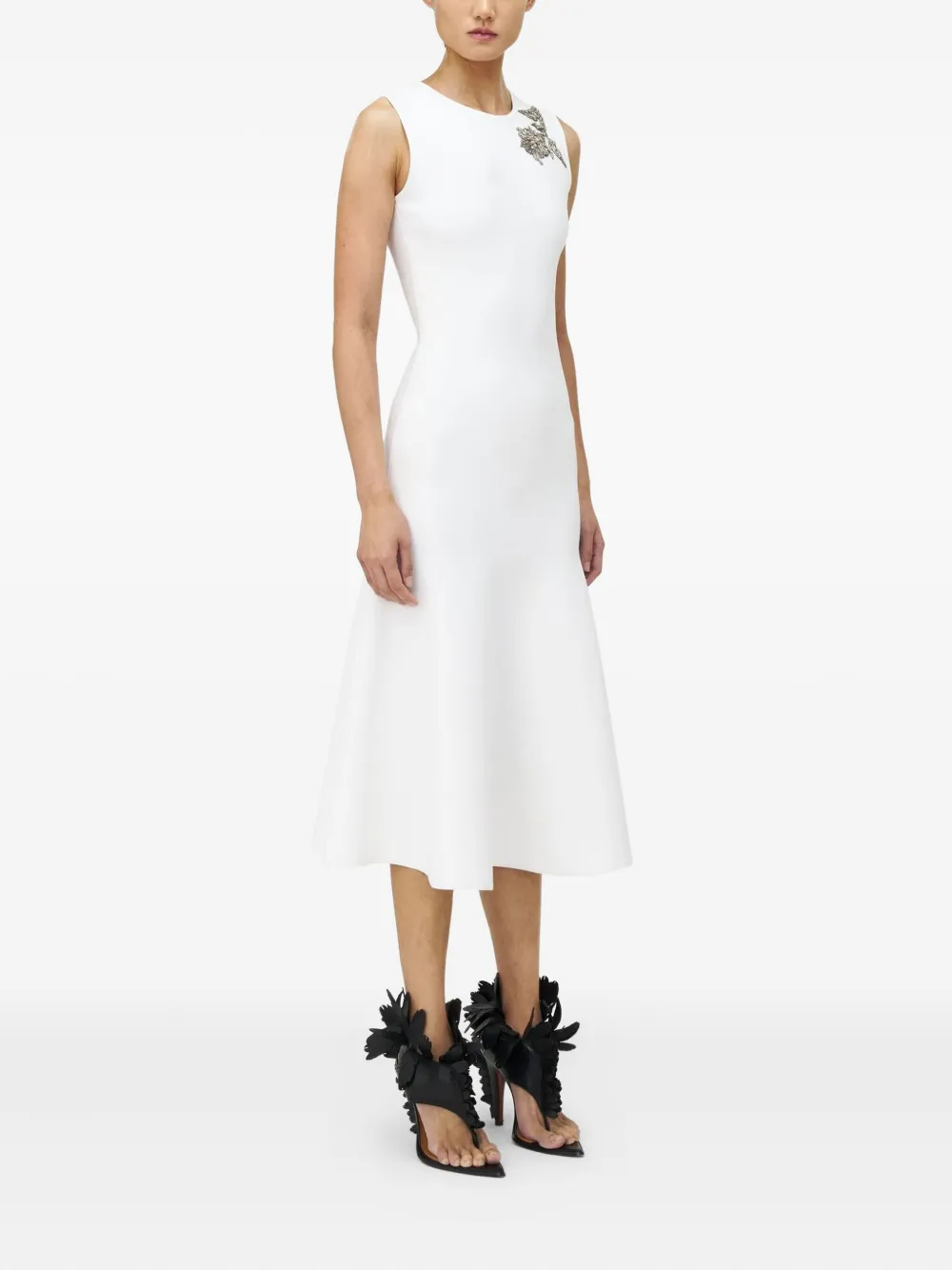 Alexander McQueen Banshee embroidery midi dress Wit