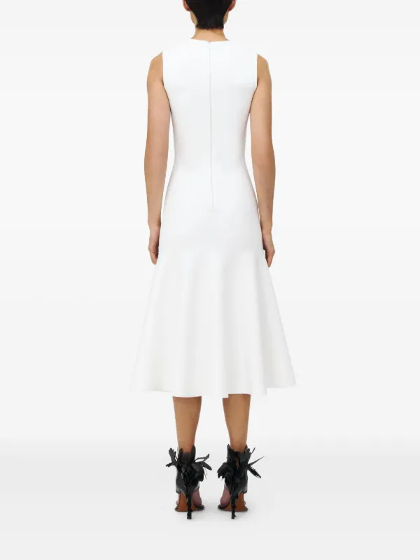 【Alexander McQueen】Banshee embroidery midi dress Alexander McQueen Banshee Embroidery Midi Dress | White
