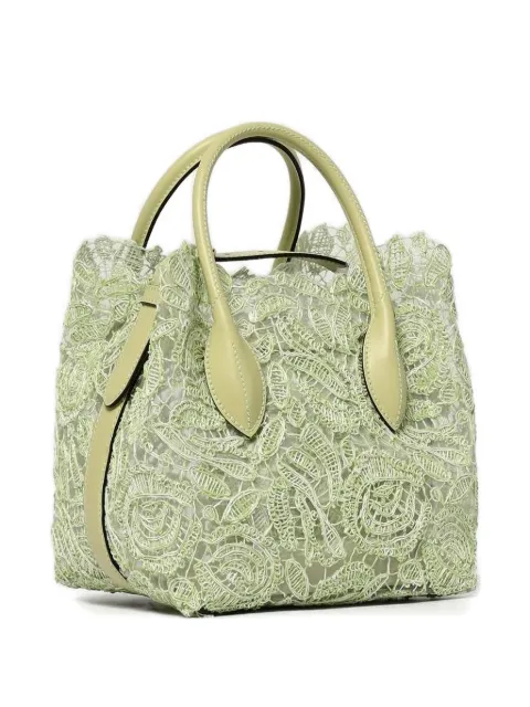 Ermanno Scervino lace-panel leather tote bag