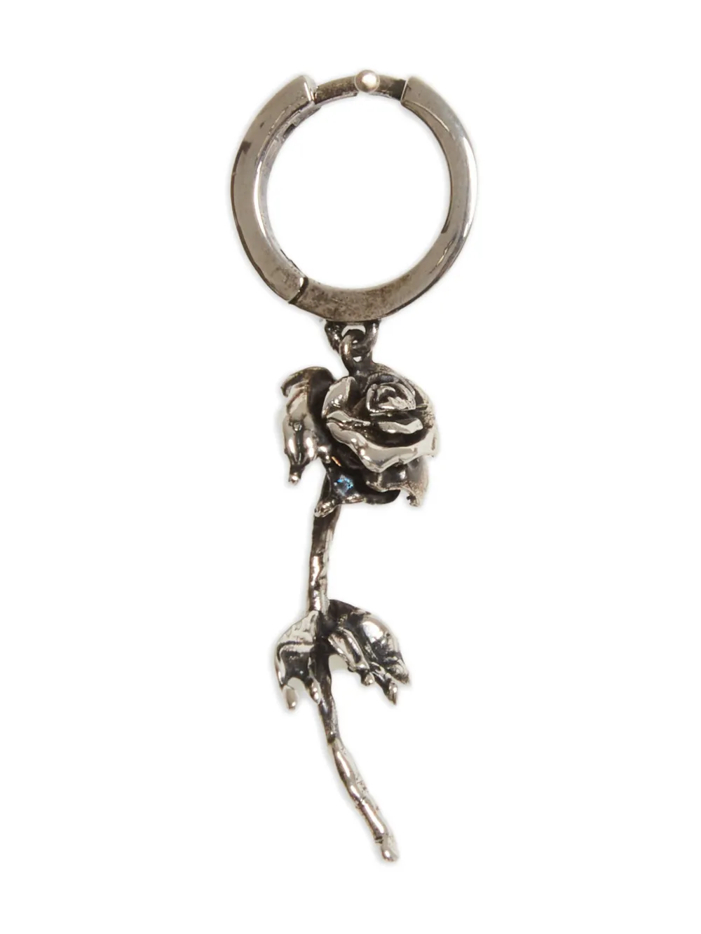 Alexander McQueen rose-charm hoop earring - シルバートーン Alexander McQueen rose-charm hoop earring - シルバートーン