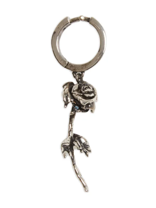 Alexander McQueen ローズチャーム ピアス | シルバートーン