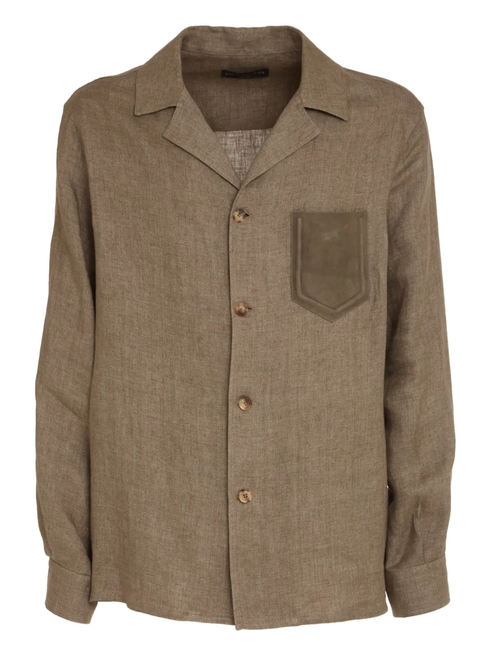 Brett Johnson patch-pocket linen shirt - グリーン Brett Johnson patch-pocket linen shirt - グリーン