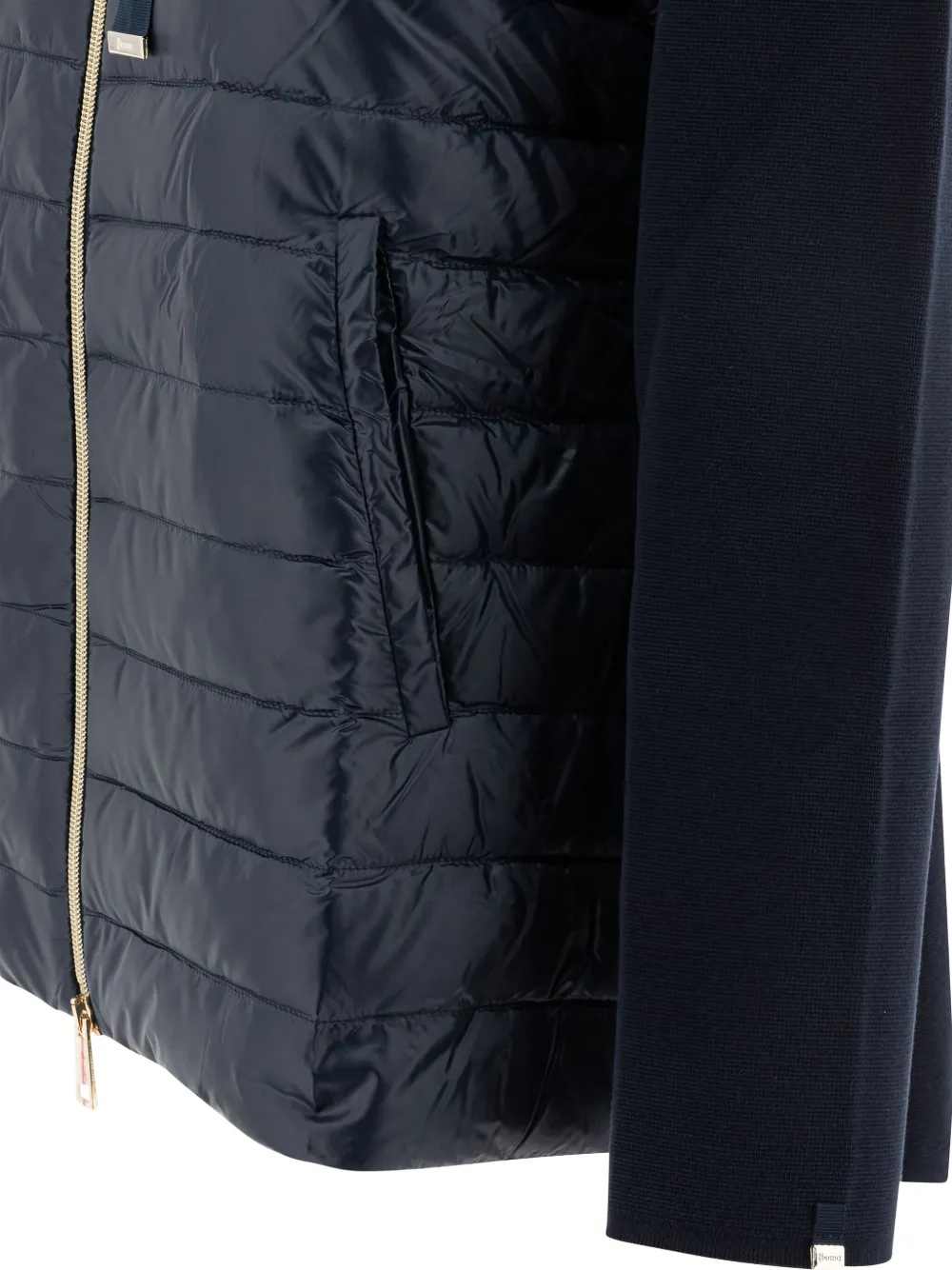 Herno knitted-panels puffer jacket Blauw