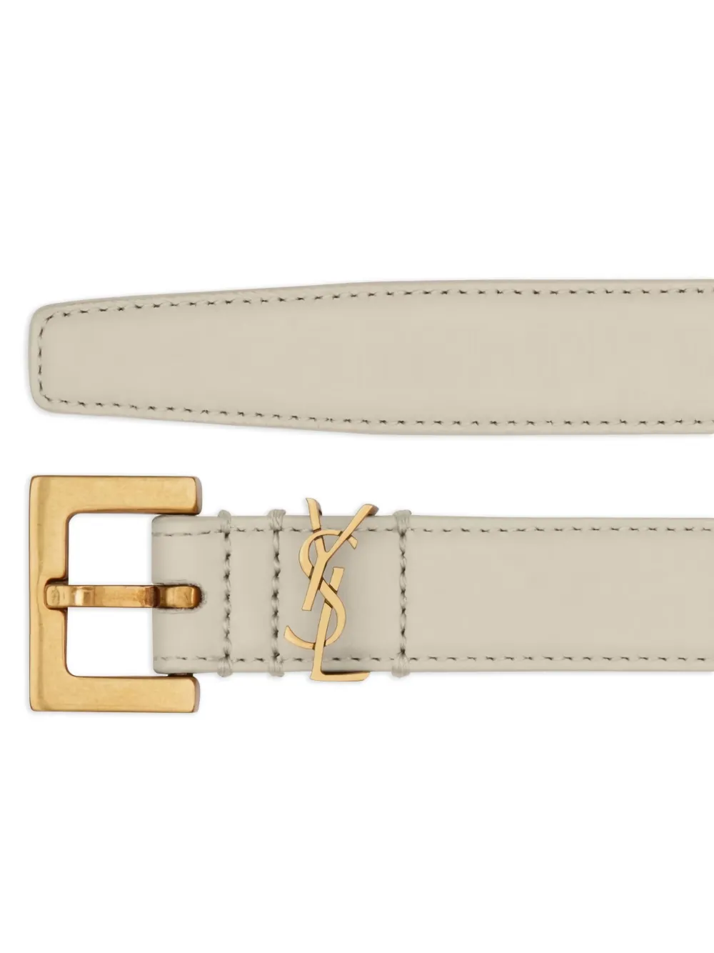 Saint Laurent Cassandre leren gespriem - Wit