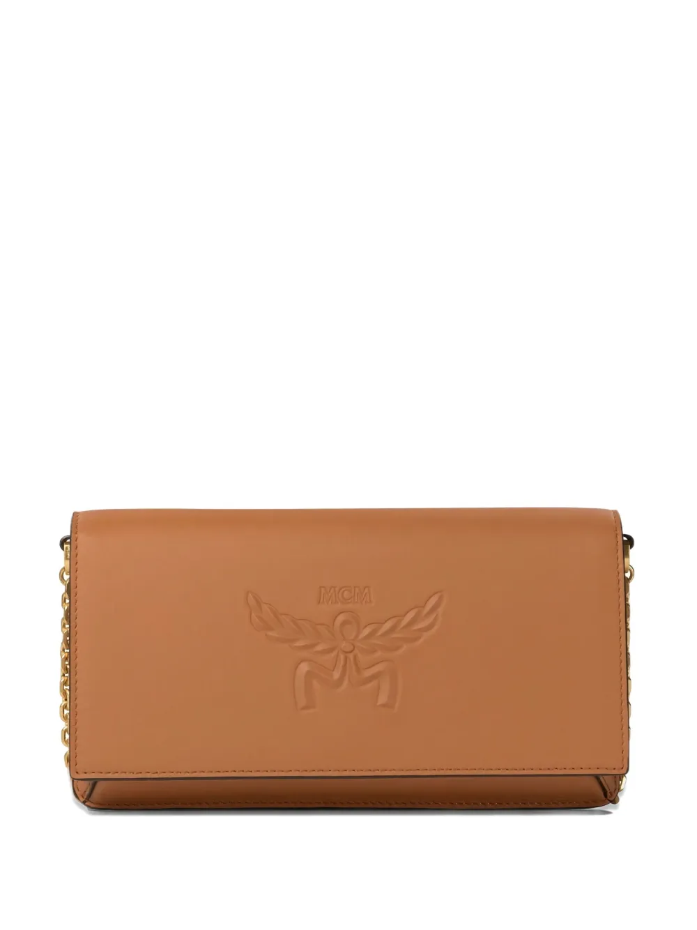 Mcm Logo-embossed Shoulder Bag In Brown