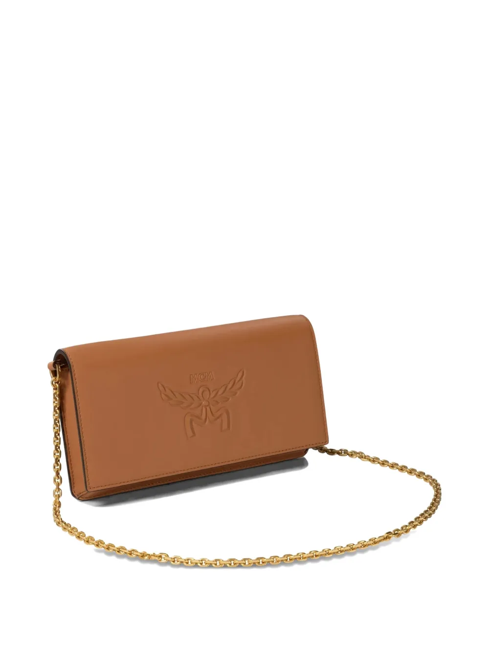 Mcm Logo-embossed Shoulder Bag In Brown