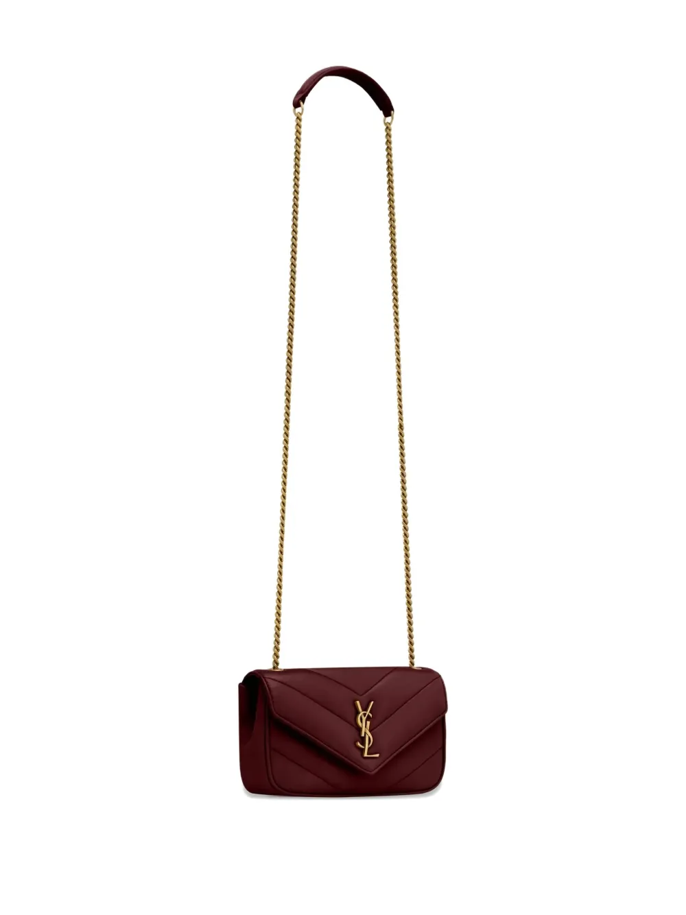 Saint Laurent Loulou kleine schoudertas Rood