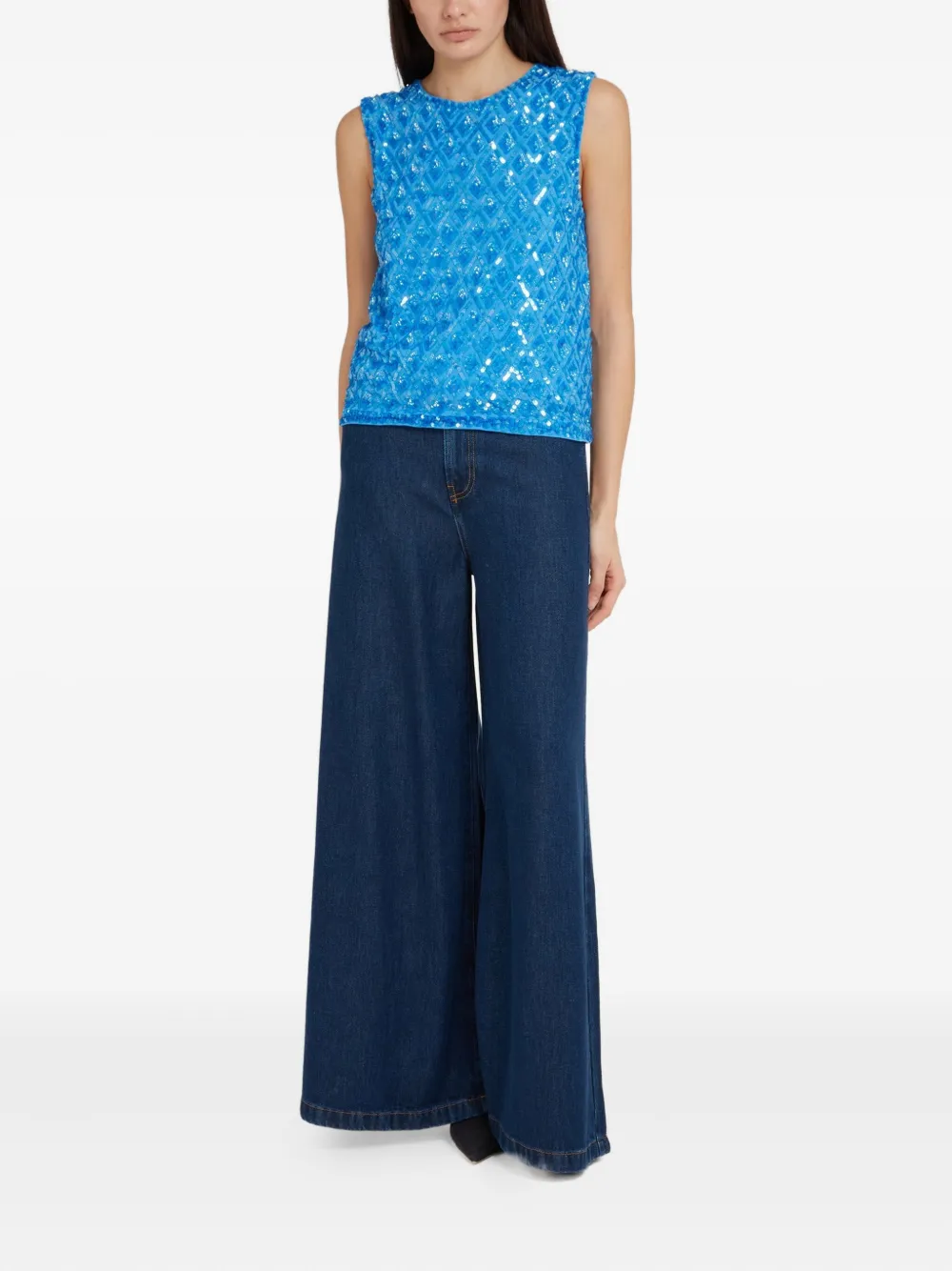 P.A.R.O.S.H. Top verfraaid met pailletten Blauw