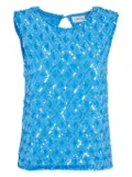 P.A.R.O.S.H. sequin-embellished sleeveless top - Blue