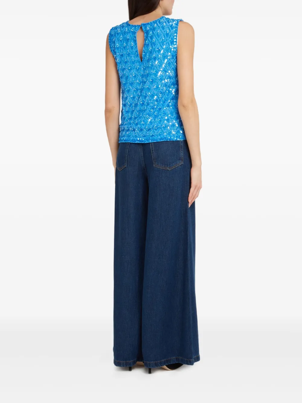 P.A.R.O.S.H. Top verfraaid met pailletten Blauw