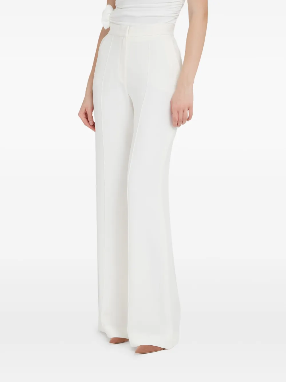 Elie Saab flared-leg trousers Beige