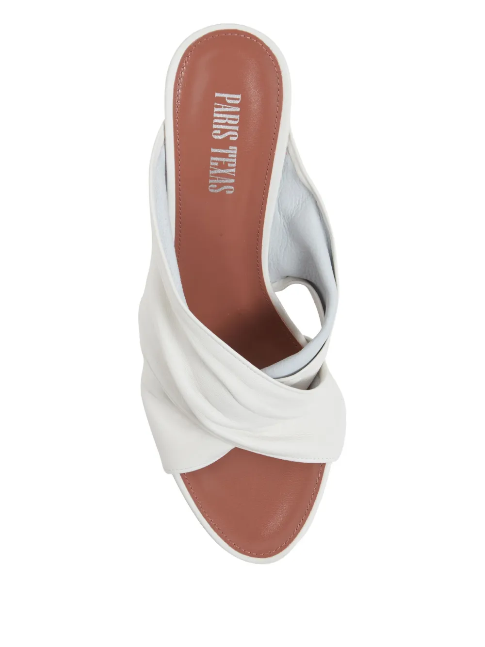 Paris Texas pleated cross-strap sandals White