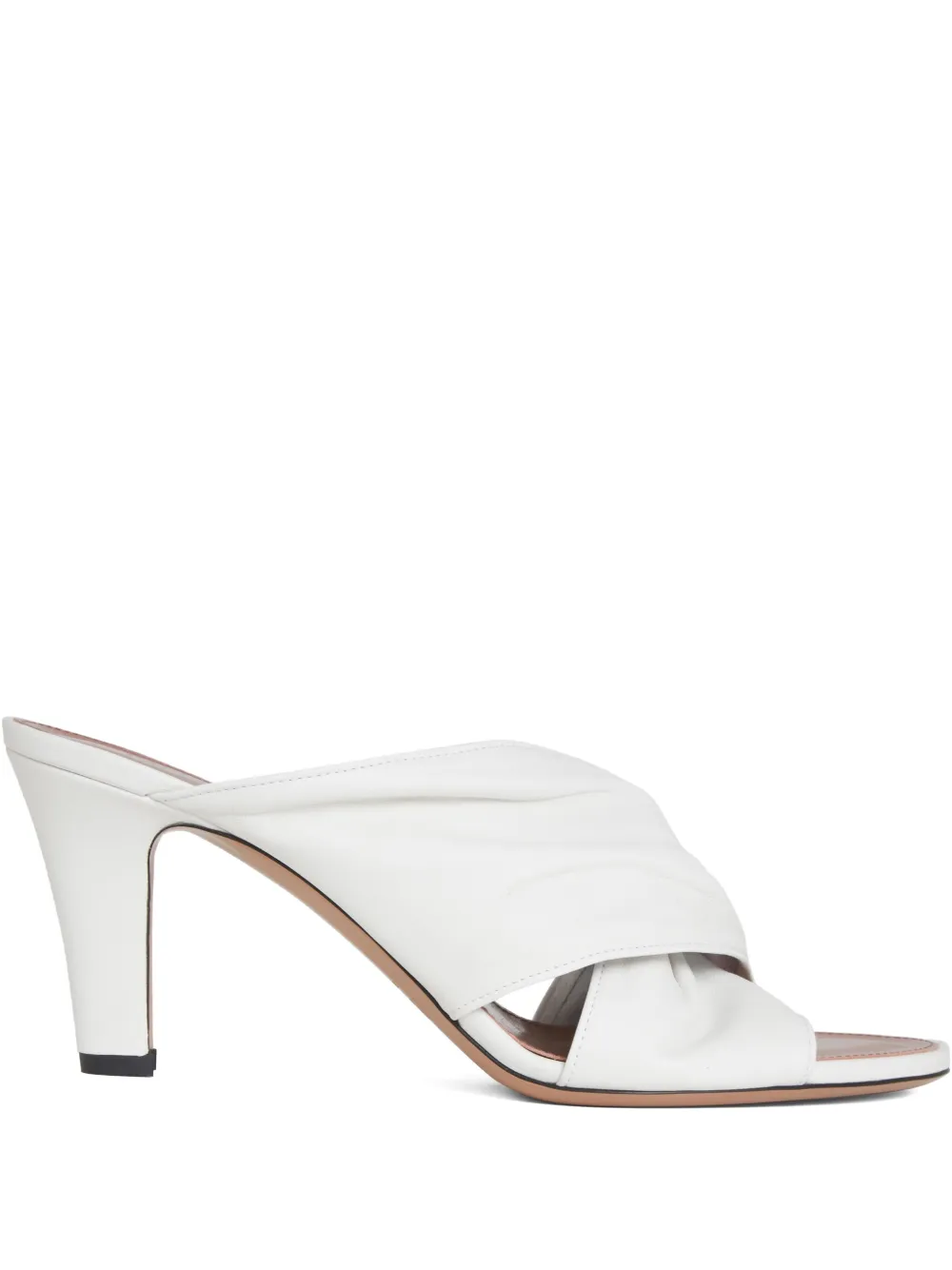 Paris Texas pleated cross-strap sandals White