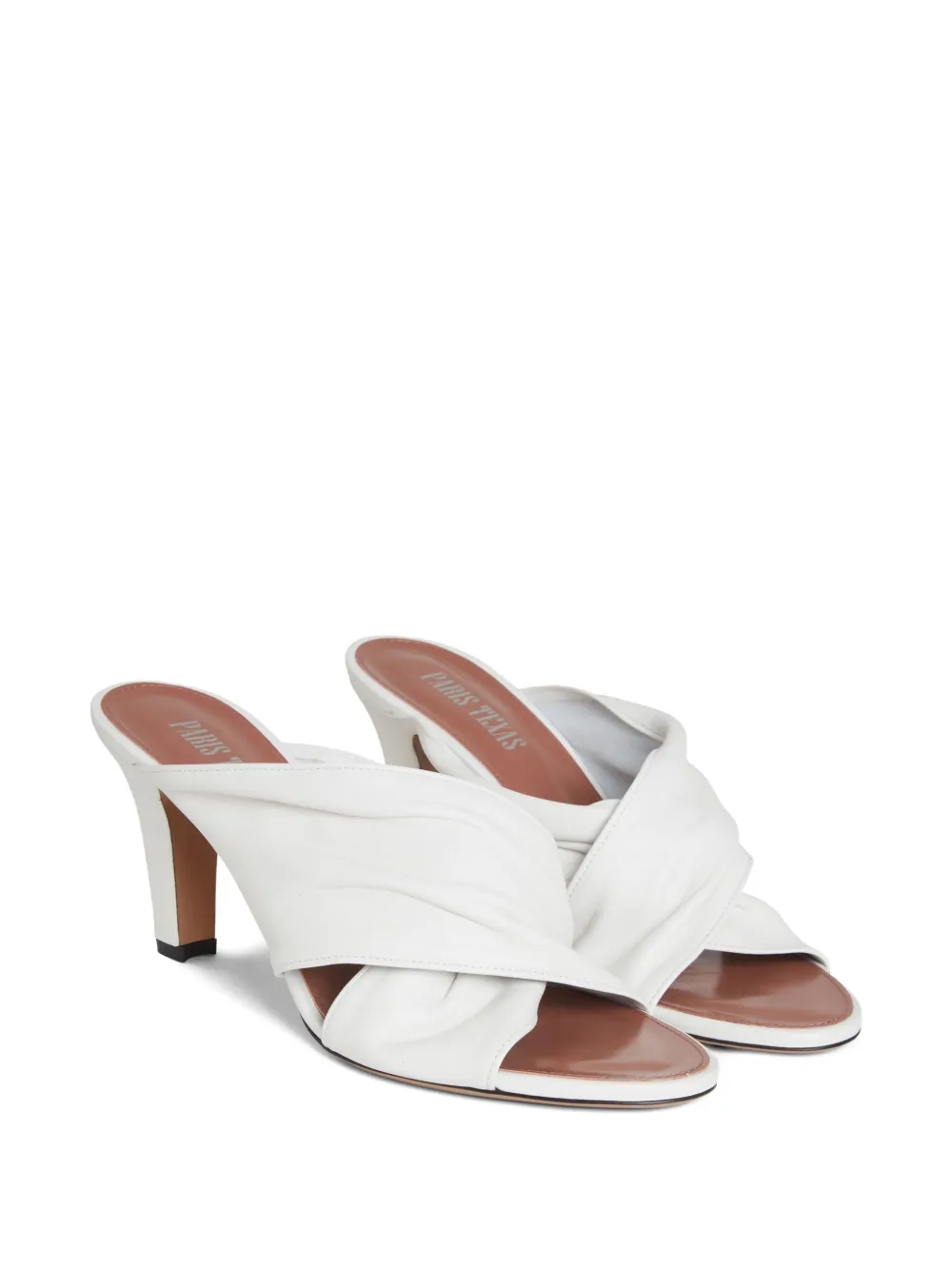 Paris Texas pleated cross-strap sandals White