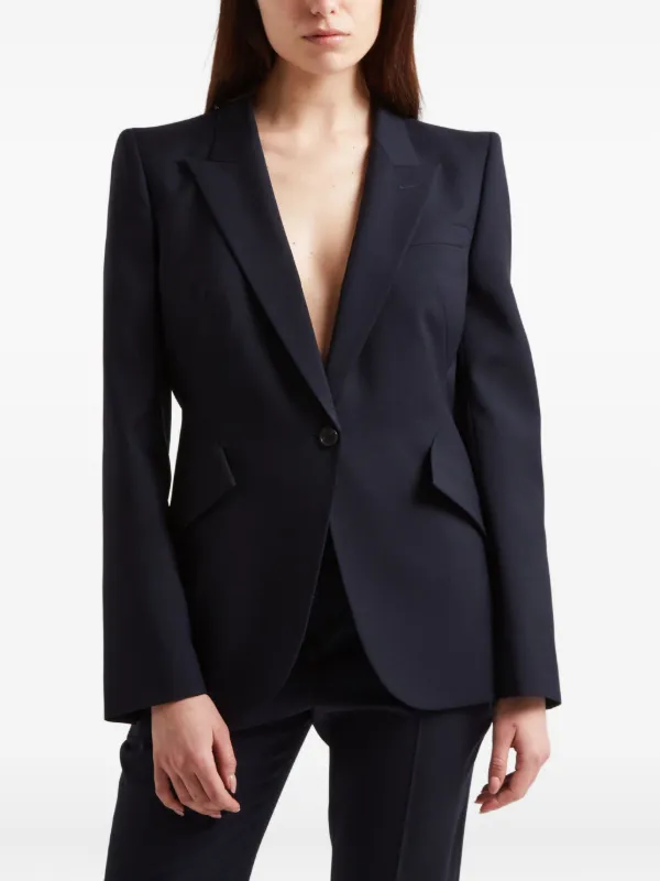 Alexander McQueen single-breasted Blazer | Blue | FARFETCH