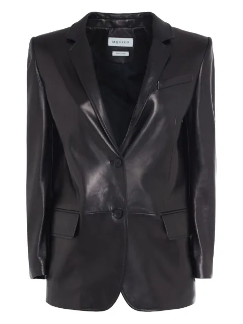 Alexander McQueen single-breasted leather blazer