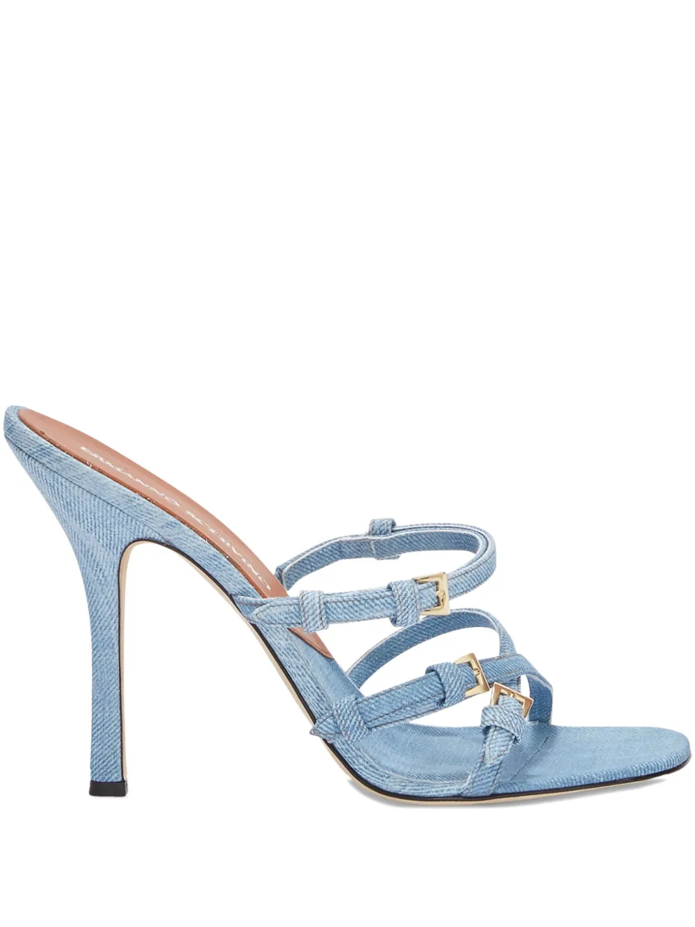 Ermanno Scervino Denim Buckle-strap Sandals In Blue