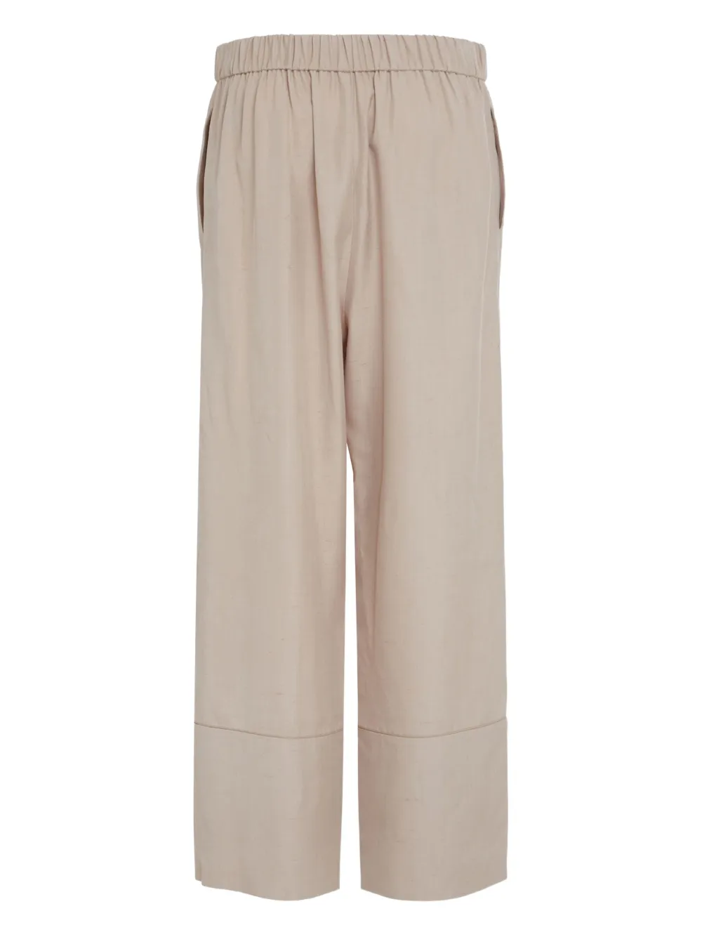 Elie Saab elasticated-waist cuffed trousers Beige