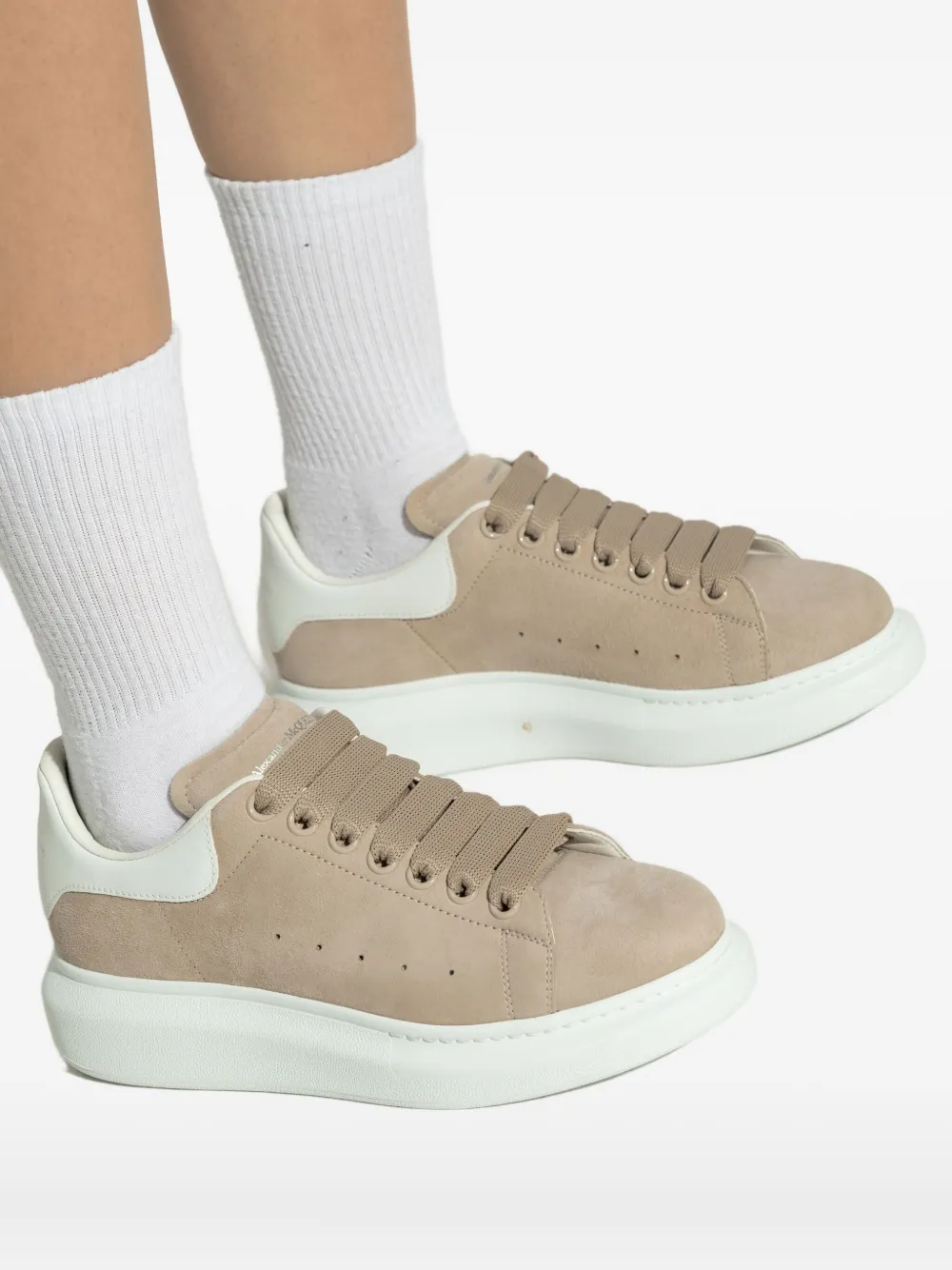 Alexander McQueen suede platform sneakers Neutrals