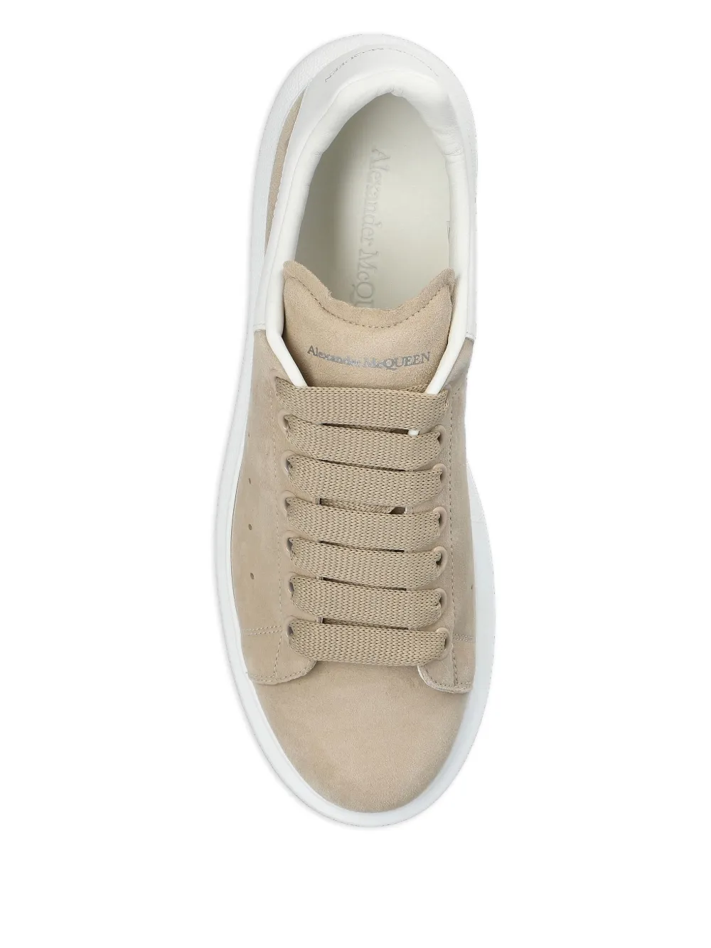 Alexander McQueen Suède sneakers met plateauzool Beige
