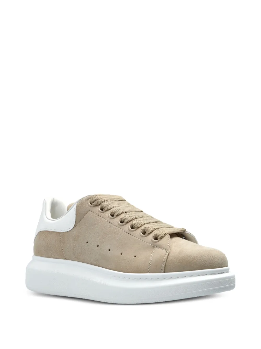 Alexander McQueen Suède sneakers met plateauzool Beige
