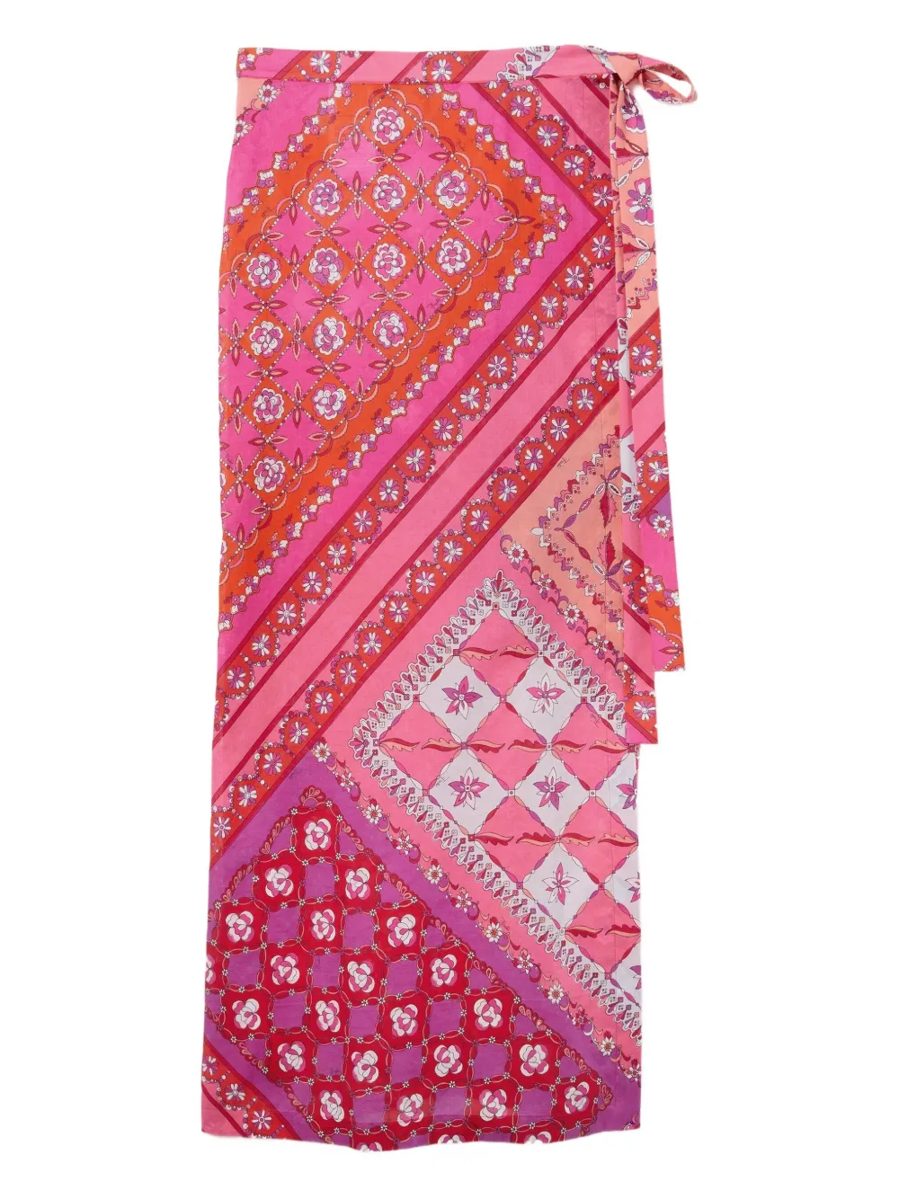PUCCI patchwork wrap midi skirt Roze