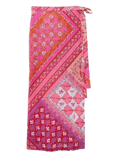 PUCCI patchwork wrap midi skirt