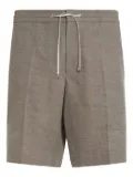 Brett Johnson elasticated-waist linen deck shorts - Brown