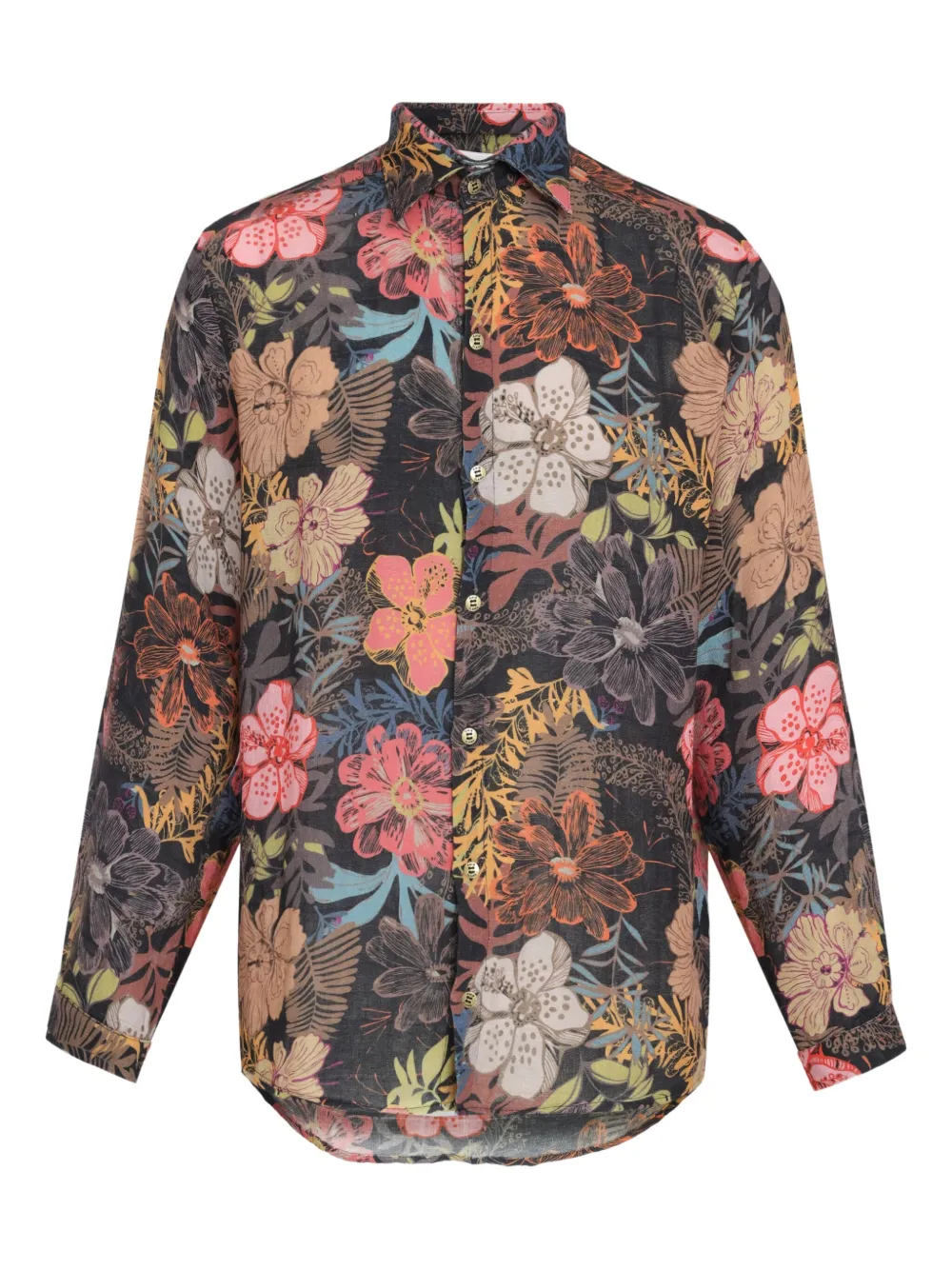 Amir Slama floral-print button-up shirt | Black | Image 1