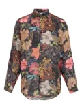Amir Slama floral-print button-up shirt - Black