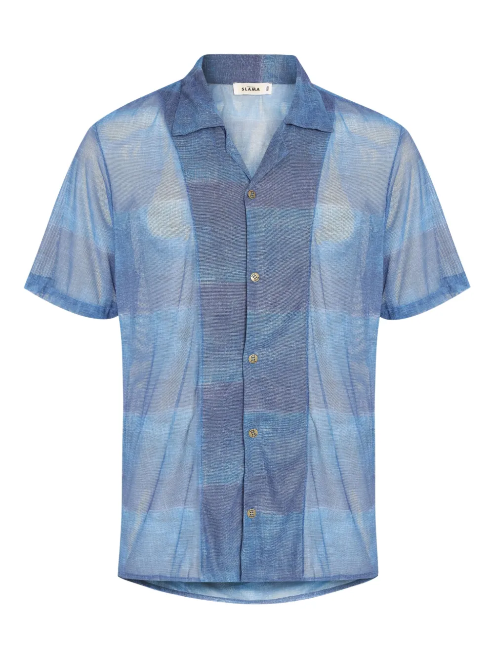 Amir Slama check-pattern short-sleeve shirt | Blue | Image 1