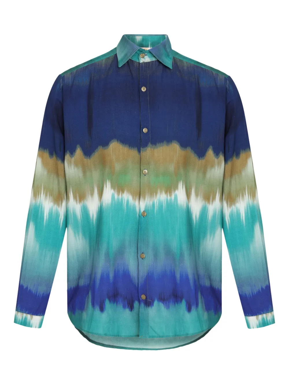 Amir Slama tie dye-print button-up shirt | Blue | Image 1