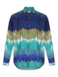 Amir Slama tie dye-print button-up shirt - Blue